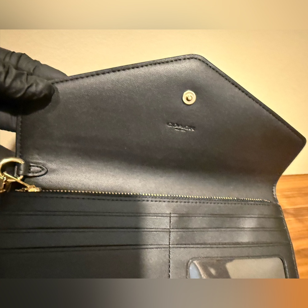Coach Dark Brown Travel Envelope Wallet - Picture 8 of 13